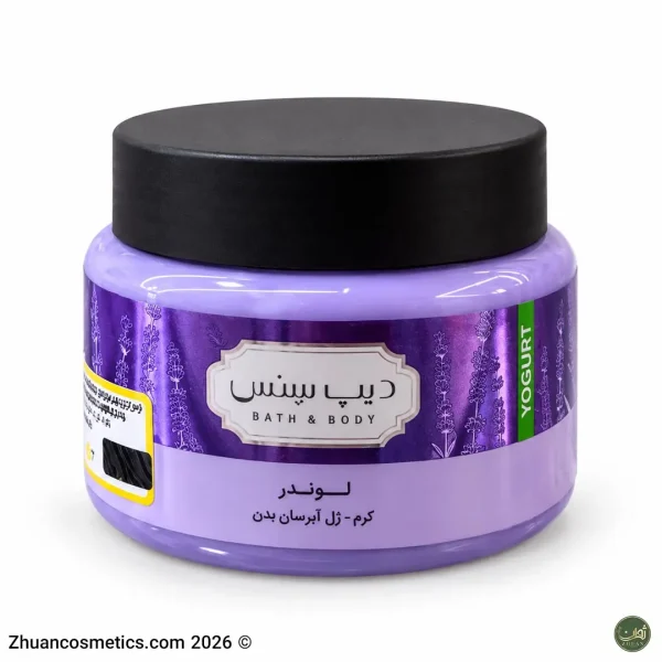 کرم ژل آبرسان بدن لوندر دیپ سنس ۲۵۰ میلی‌لیتر با بسته‌بندی بنفش