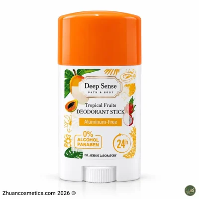 استیک دیپ سنس تروپیکال فروتس ۴۰ گرمی با درب نارنجی و رایحه میوه‌های استوایی